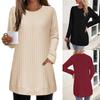 EBay Amazon Europa en de Verenigde Staten Buitenlandse Handel Herfst en Winter Losse Ribbel Gebreide Trui Eenvoudig Casual Lange Mouw