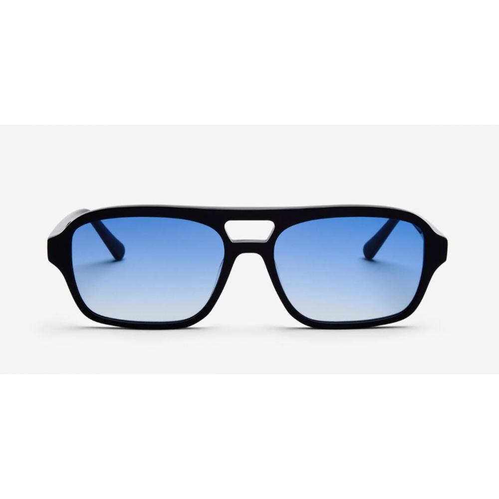 Messy Weekend Burt Black Gradient Blue Unisex Sunglasses Black/56-16-145