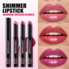 Pearlescent Lipstick,Silky Fine Glitter Lipstick Non-stick Cup Long-lasting Moisturizing Lipstick Non-fading Glitter Lipstick 10 Colors