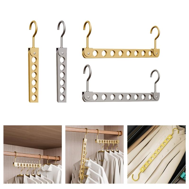 Space Saving Lightweight Garment Rack 6/8 Hooks For Scarves Ties Towels Foldable Storage Solution Closet Essential