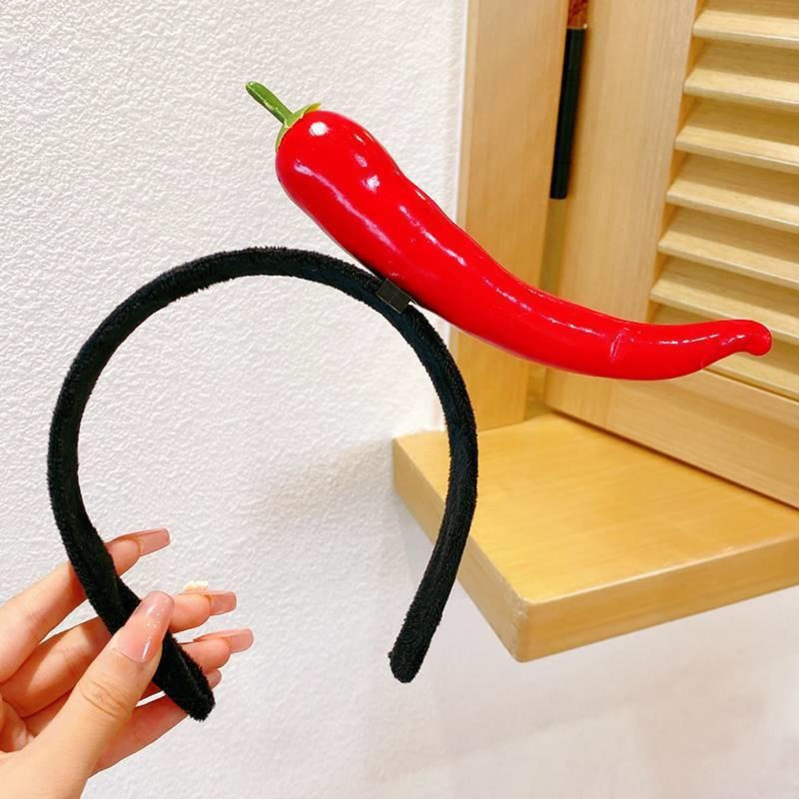 Забавная реалистичная повязка на голову с едой для приглаживания челки и тонких волос One Size