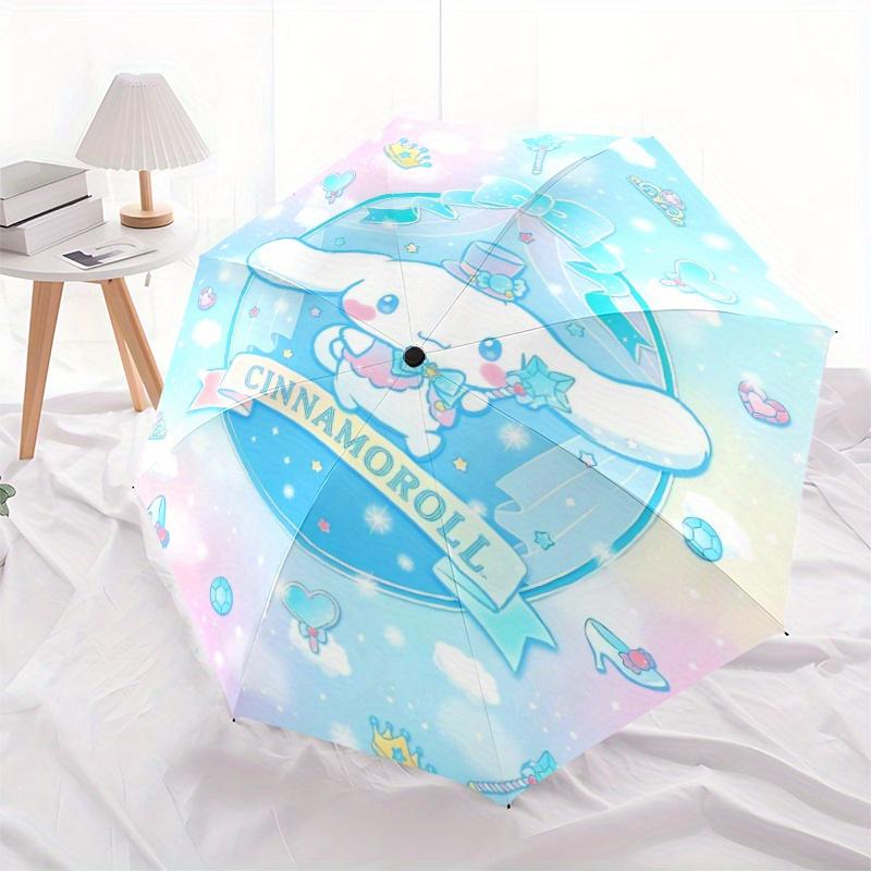 Magic Wand Cinnamoroll Durable Cartoon Folding Umbrella, Portable 3-Fold Compact Umbrella for Men and Women, Suitable for Travel or Daily Use.Y062