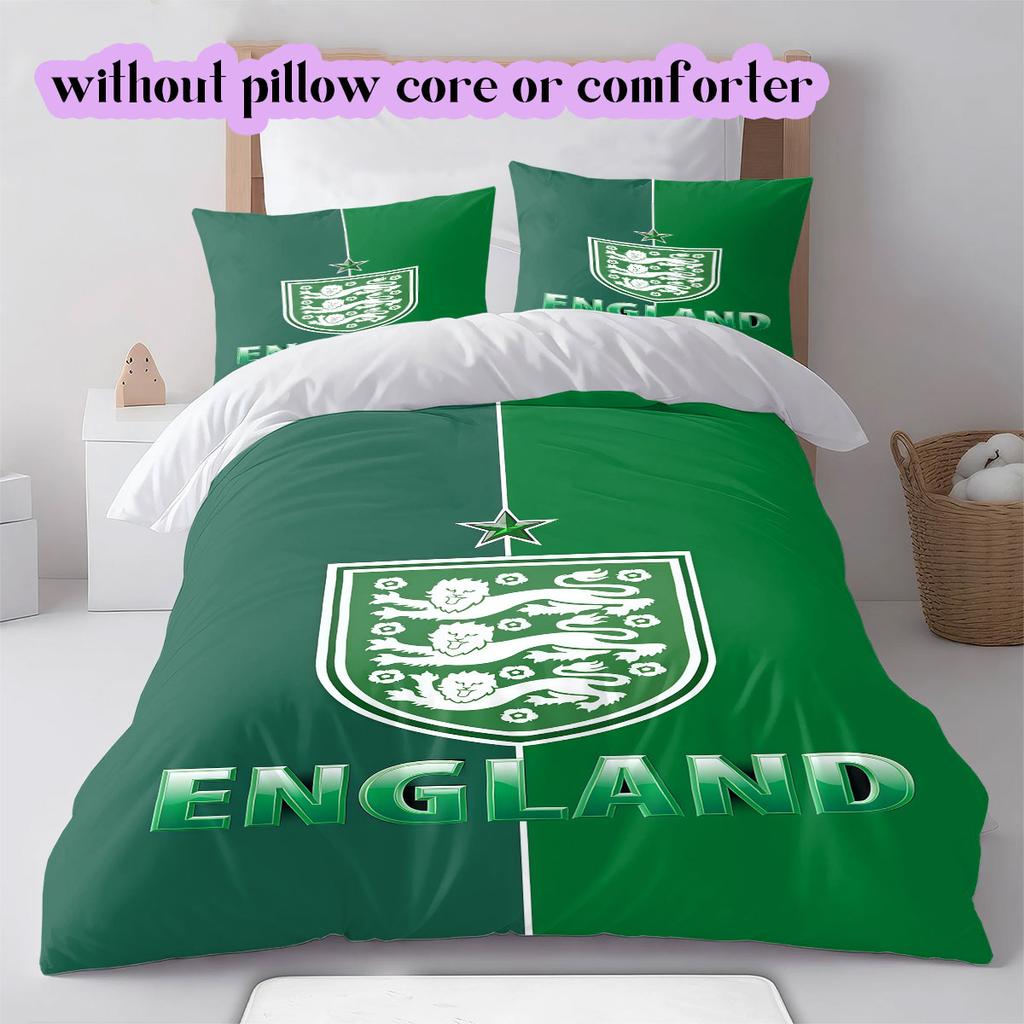 Engeland Voetbal Patroon Beddengoed, Dekbed Set Dekbedovertrek Kussensloop Huis Verjaardagscadeau (1*dekbedovertrek+2*kussensloop, zonder vulling)
