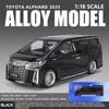 1/18 Scale Toyota Alphard MPV Large Size Alloy Car Model Diecast Metal Toy Vehicles Car Model Simulation Sound and Light Children Gift