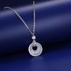 Womens Jade Agate Peace Buckle Necklace Chain Light Luxury Retro Style