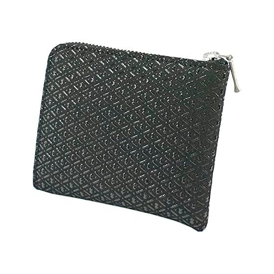 Inden-ya Inden Coin Case F-Coin Case 08 Deer Leather Black Base X Black Lacquer Gourd Pattern 1008-01-007 8.2cm X 10cm X 1.8cm L-Shaped Zipper Coin