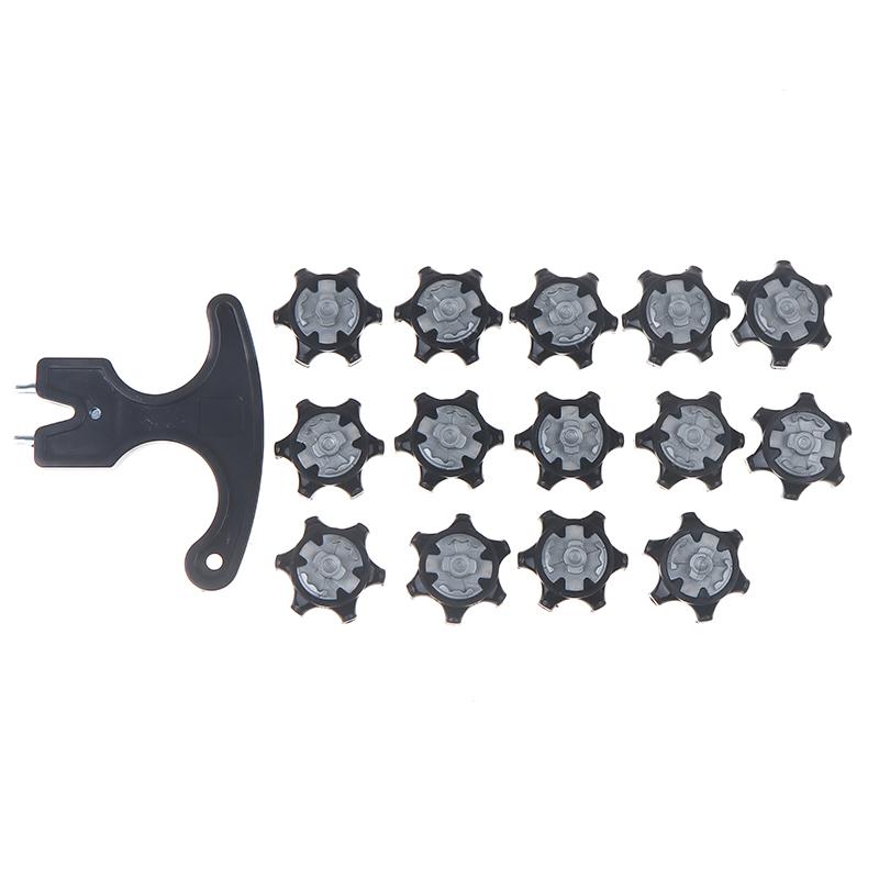 14 Golf Shoe Studs + 1 Wrench Quick-Twist Replacement Studs For Durable And Thin Golf Shoe Studs Golf Accessories