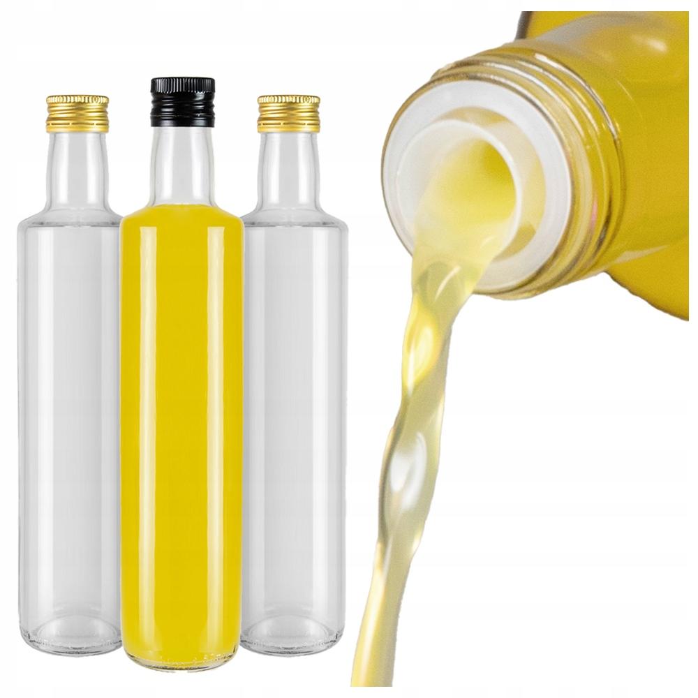 10X DORICA GLASS BOTTLES 500ml CLEAR WITH DISPENSER for olive oil and vinegar 0.5l