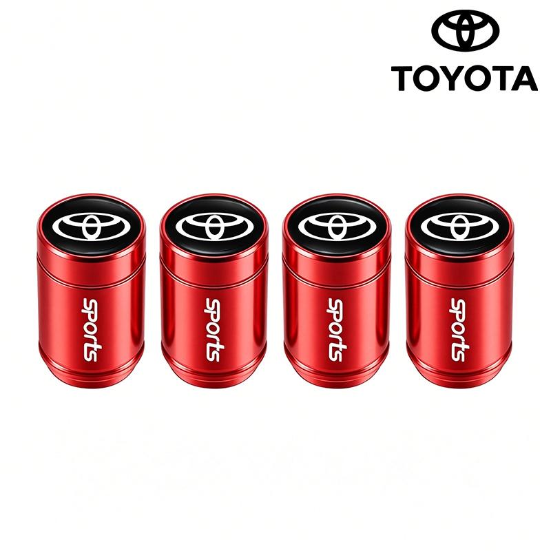4Pcs Aluminum Alloy Tire Valve Caps Anti Leak Dust Cover Car Wheel Accessory For Toyota Hilux Corolla RAV4 Camry Highlander C-HR
