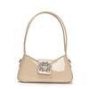Summer new fashionable bright diamond shoulder bag underarm bag trendy simple high value messenger bag baguette bag