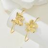 iF ME 2pcs Gold Color Flower Bowknot Open Cuff Bangle Set For Women European & American Minimalistic Elegant Design Bracelet Jewelry