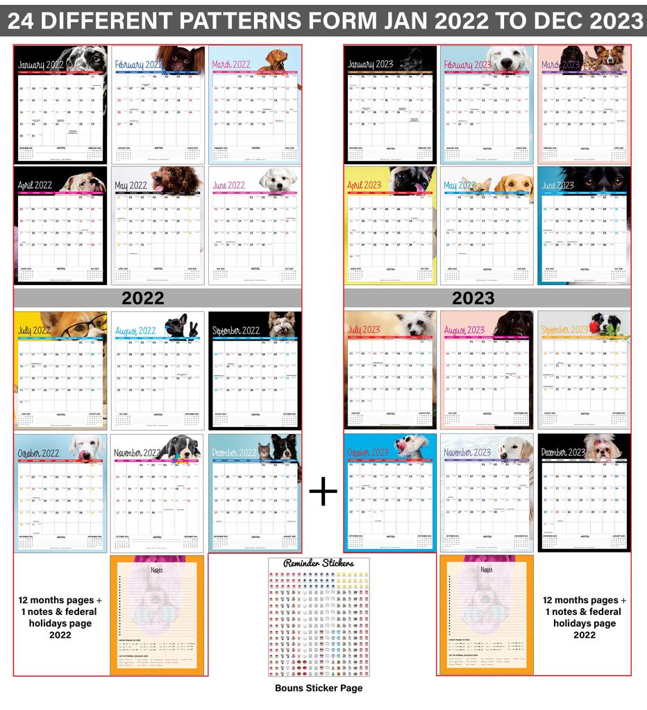 Inkdotpot Inkdotpot  16x12.5  Wall  Calendar  -Runs Until December 2023  Hanging Spiral Bound Monthly  Calendar  2022-2023