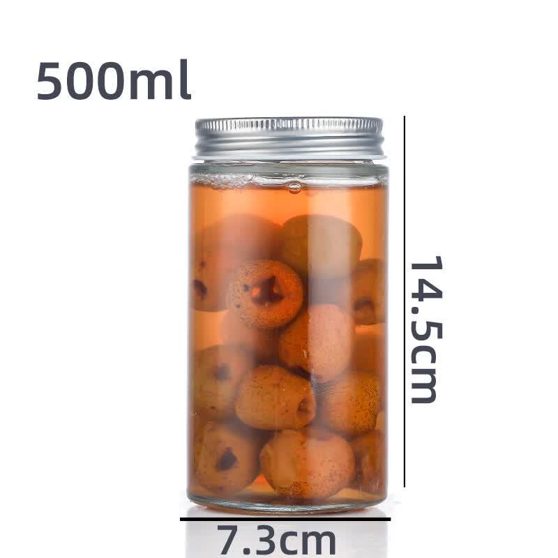 ZISIZ Transparent Glass Food Storage Jar Set