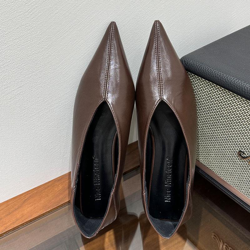 Footwear Pointed Toe Office Lady Flats Shoes Fashion Shallow Women Flats With Shoes Casual Soft Female Slides