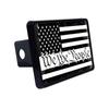 Plastic Trailer Hitch Cover with Black & White US Flag Design - Universal Fit