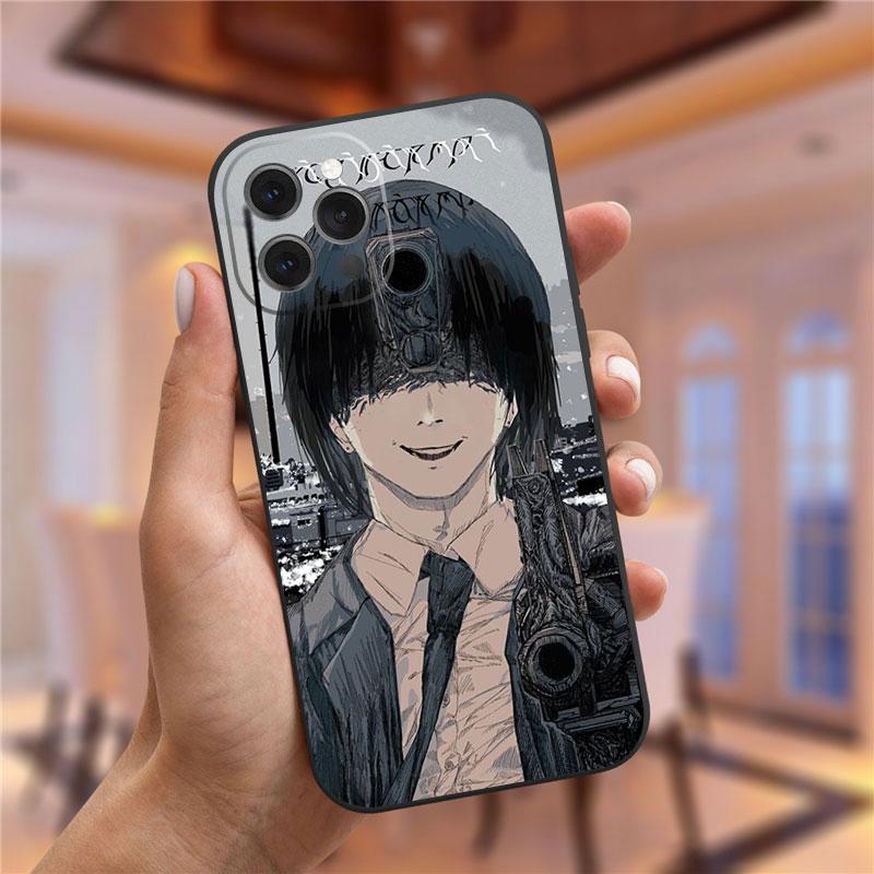 Japānas karikatūra Anime motorzāģa vīrieša tālruņa korpuss iPhone 13 Pro Max XR XS Max 6s 7 8 Plus 12 Mini 11 Pro Max mīksts TPU vāciņš Funda