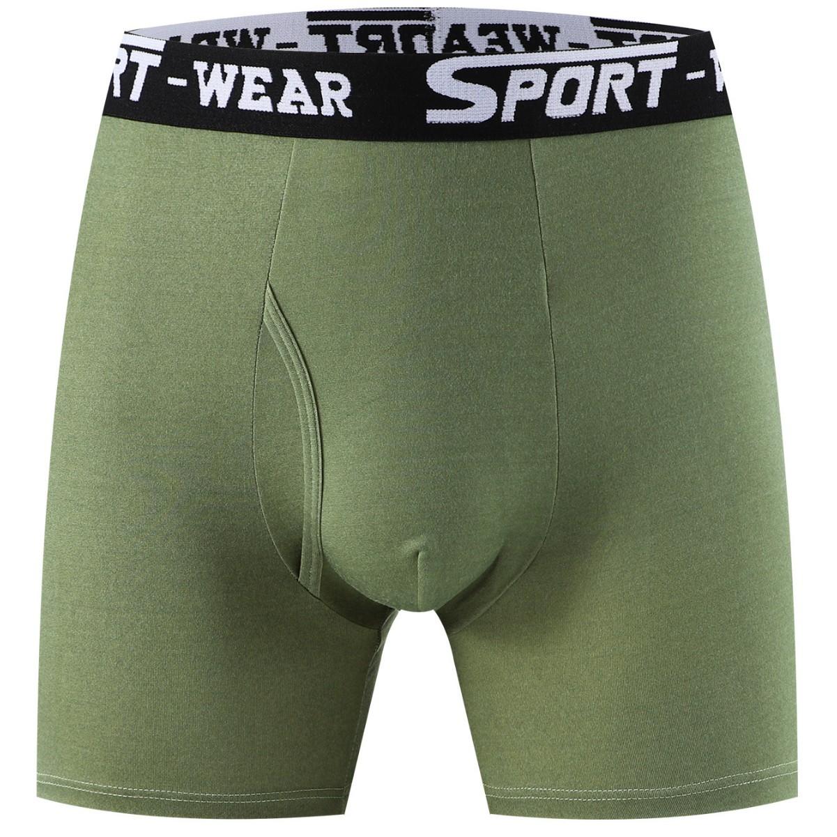 

Боксеры с высокой эластичностью и четырьмя углами для мужчин, дышащее модное нижнее белье с плоским углом M зелёный