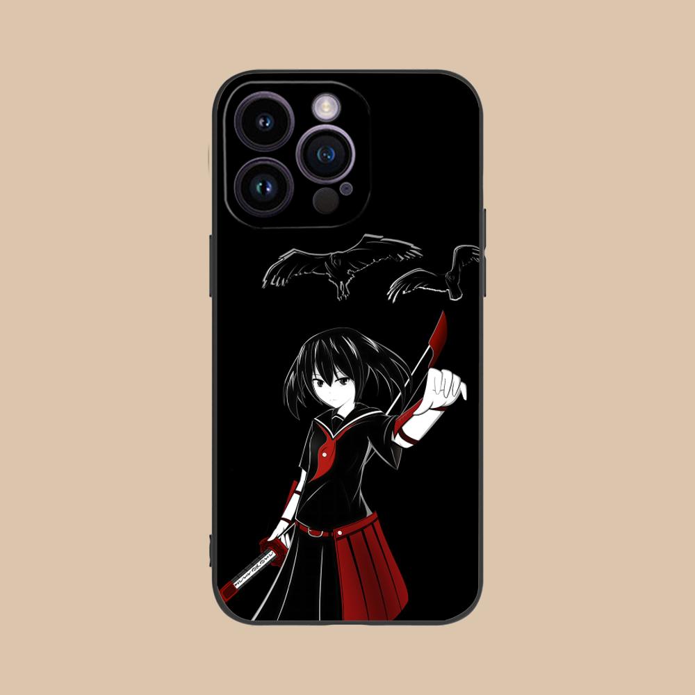Akame Kurome Matte TPU Mobile Phone Case for iPhone 17 16 15 14 13 12 11 X XR XS 8 7 Air Pro Max Plus Mini Colorful Cover