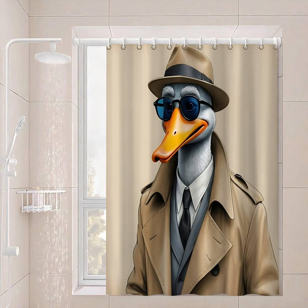 

Duck Fun Shower Curtains 180Cm Polyester Modern Style Bathroom Curtain With Hooks Waterproof Funny Shower Curtain 90x180 cm