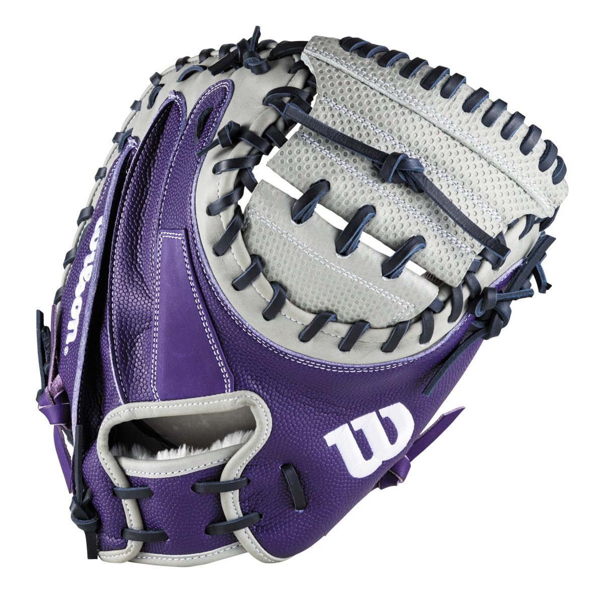 

Wilson CM33 AW General Use Throw White/Hand Catcher s Baseball, Gray/Purple, Left-Handed