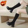 Fashion Elegant Heeled Round Toe Ladies Knee High Shaft Shoes Autumn Winter Platform Women's Long Boots Elastic Comfortable Boot Sale