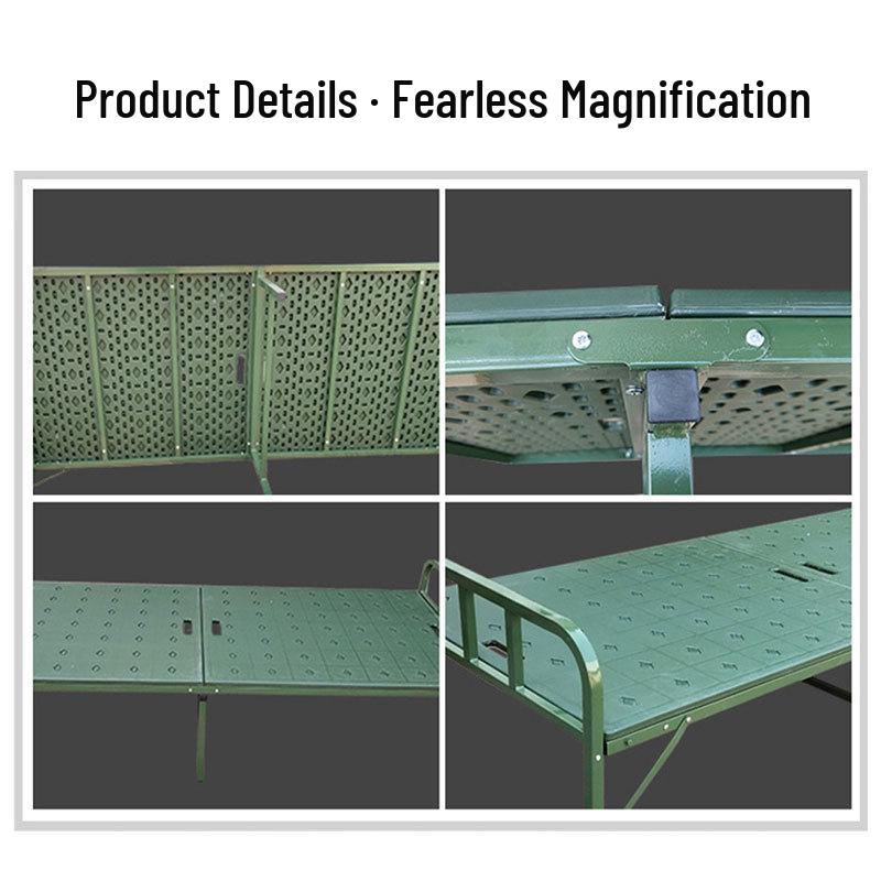 Outdoor Folding Steel-Plastic Bed: Portable, Emergency Relief Single Bed