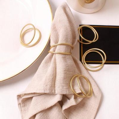 6/12Pcs Golden Napkin Rings Alloy Spiral Design Napkin Holders Buckles Family Dinner Wedding Party Table Decoration