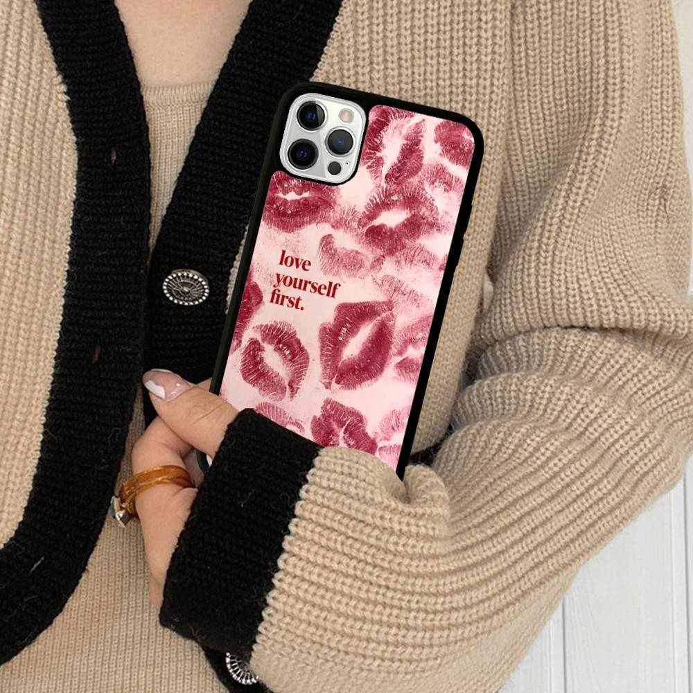 

Sexy Girl Red Lips Kiss Phone Case For Iphone 16 15 14 13 12 11 Pro Max Plus Shockproof TPU+PC Hard Case iPhone 12pro max