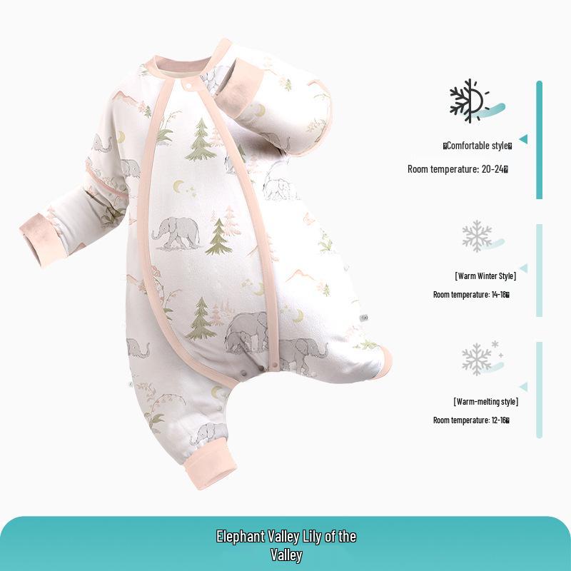 British Baby Autumn/Winter Knitted Split-Leg Sleeping Bag - Anti-Kick for Boys & Girls