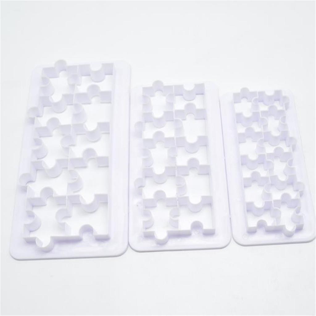 3Pcs/set Geometric Plastic Cutting Machine Fudge Biscuits Biscuits Cake Mold Diy Dessert Decoration Tool
