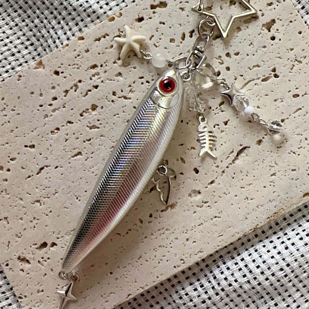 Handmade Fish Keychain Simulation Bionic Fish Keychain Fashion Fish Pendant Backpack Pendant серебряный