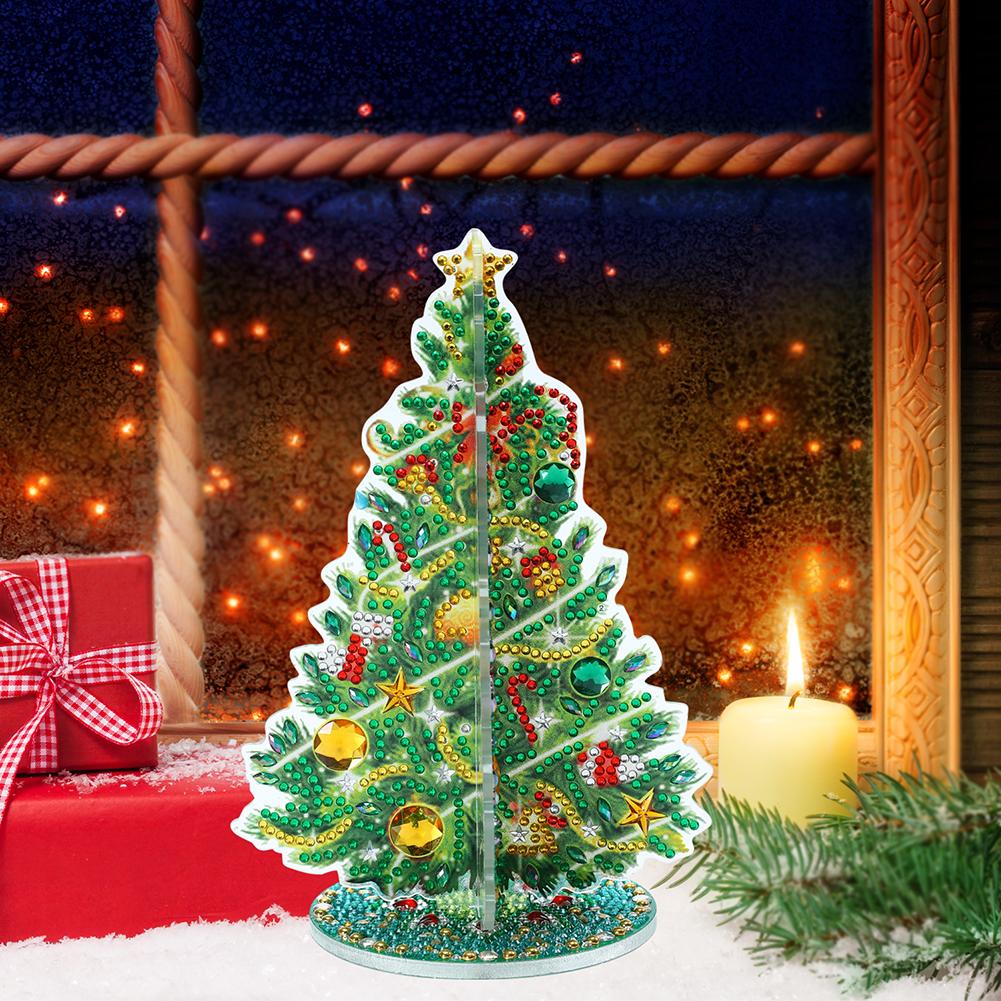 Special Shaped Christmas Tree Diamond Painting Tabletop Ornaments Kit Diamond Painting Desktop Ornaments Kit Xmas Decor