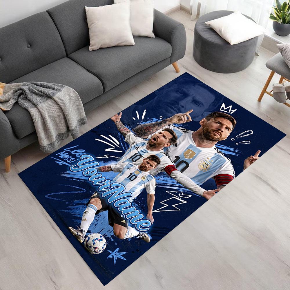 Messi Customizable Name Carpet Perfect for Outdoor Dormitory Game Room Dining Room Antislip Carpet Decorate Offices Gift for Festivals