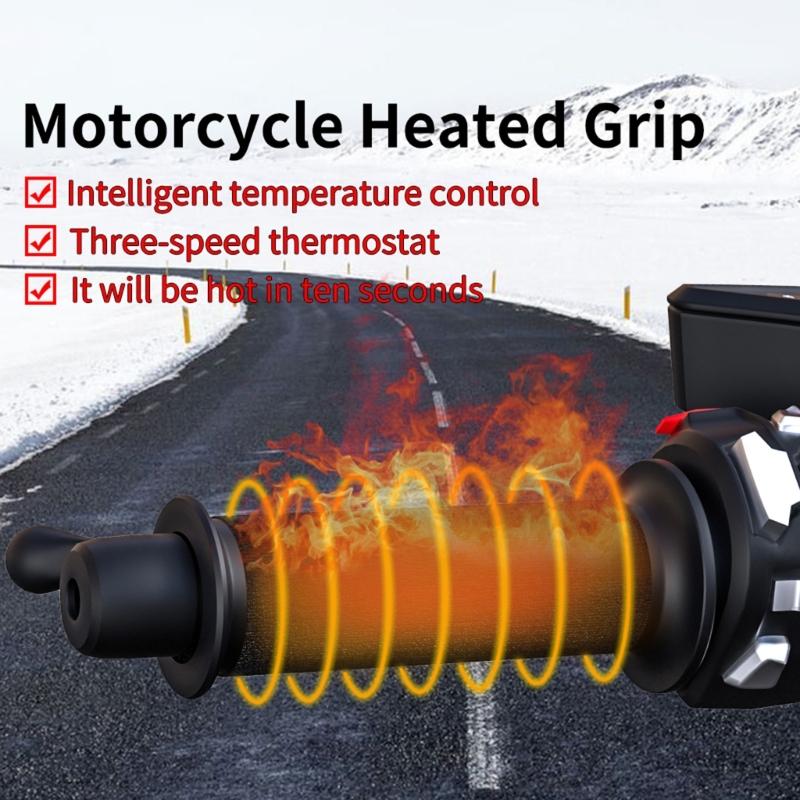 Motorcycle Heated Grips Handlebar Heating Film Warmer Kit for Motorcycle ATV