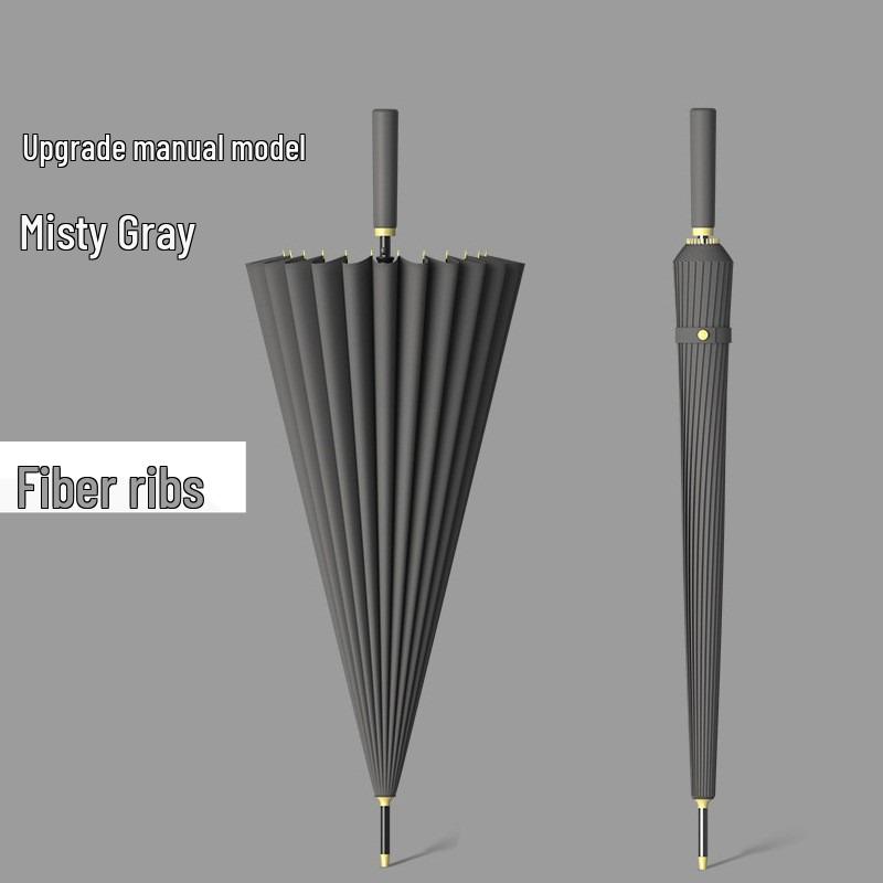 Windproof Double Canopy Umbrella with 24 Ribs and Long Handle