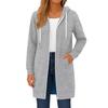 Felpa con cappuccio e zip oversize da donna, manica lunga, tunica, felpa, giacca autunnale casual, cappotto con tasca