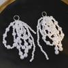 Bow Tassel Pearl Earrings - Elegant Shoelace Design for Women
