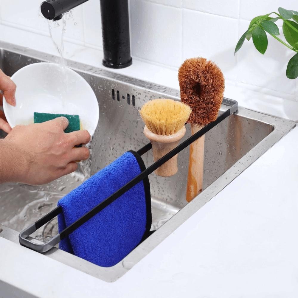 Metal Sink Rack Space Saving Towel Rack Multi-functional Dish Drying Rack Kitchen