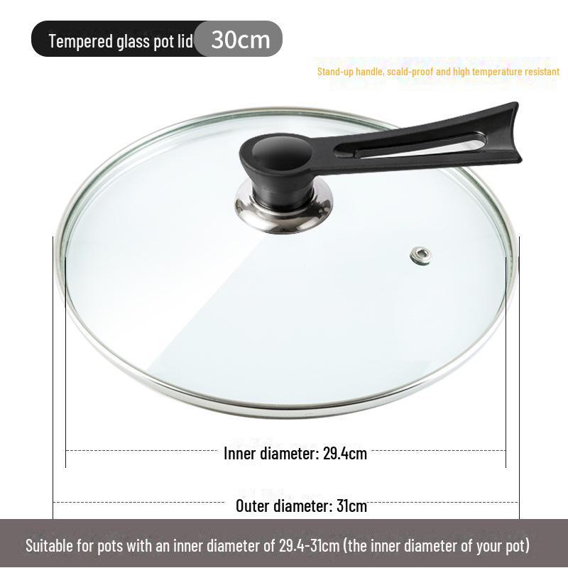 

Универсальная крышка для кастрюли из закаленного стекла, прозрачная, термостойкая, подходит для посуды размером 14–34 см