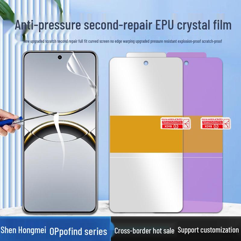 Oppo Find X9 Pro Hydrogel Screen Protector: Positioning Sticker, Pressure-Resistant, Self-Healing EPU, Crystal Clear, Curved Surface.