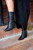 Women's Modern Stylish Fashion Gathered Detailed High Heel Boots Black