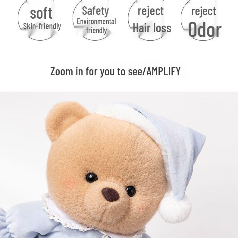 Goodnight Teddy Bear Plush Doll - Sleepwear Companion for Girls, Birthday & Wedding Gift