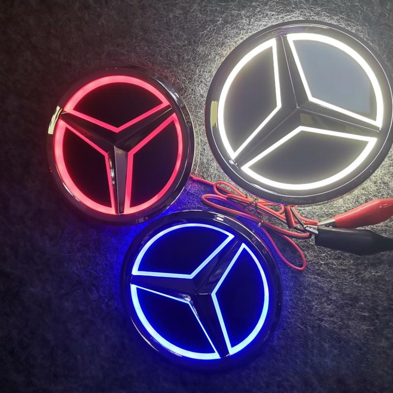 9.5cm Car Rear Trunk Emblem ABS LED Badge Light Accessories for Mercedes Benz S350 S300L S A B C E Class GLA GLK ML GL GLC GLE RZ0