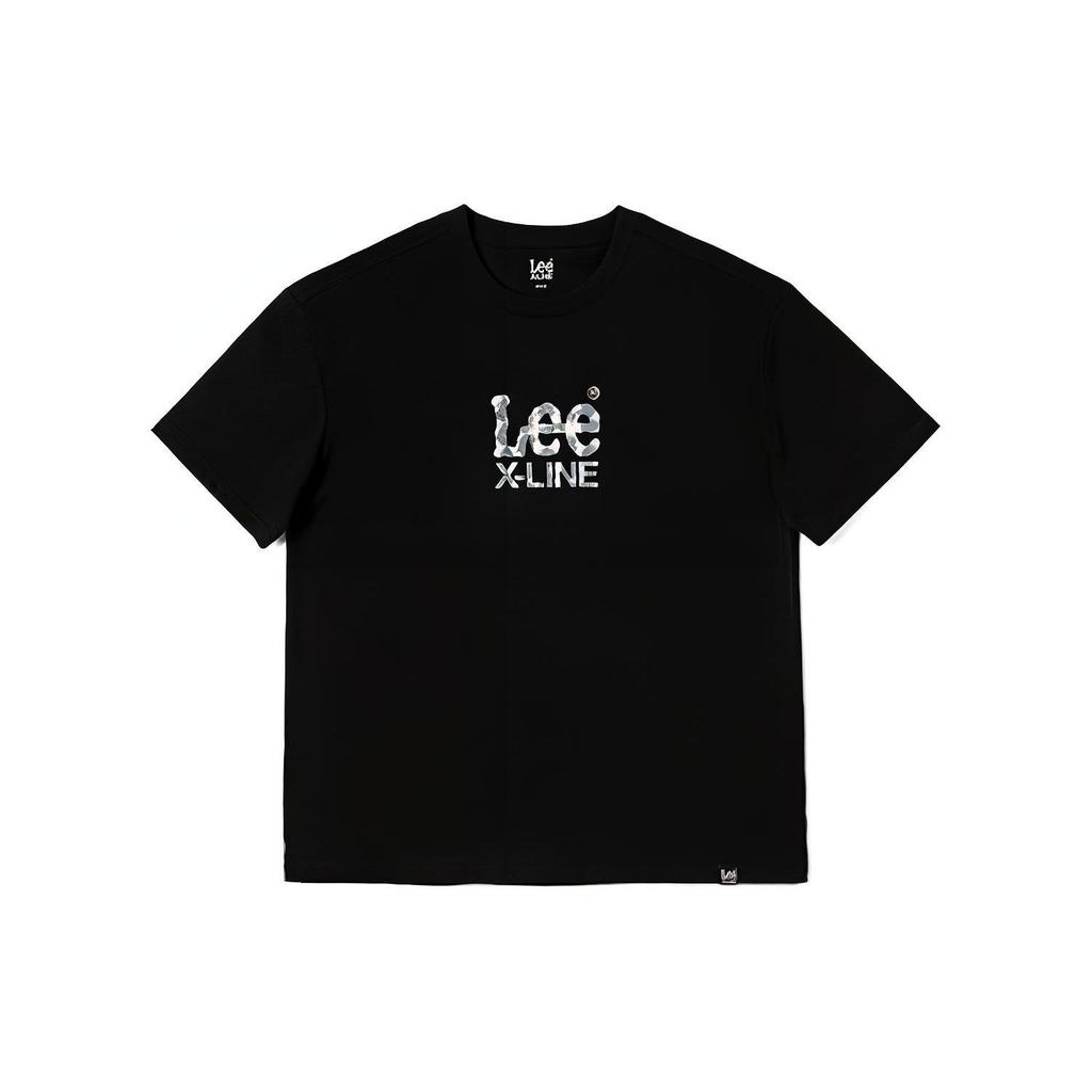 Lee Logo Letter Print Drop Shoulder T-Shirt Women Tops Black LWT0055154LE00FK11000