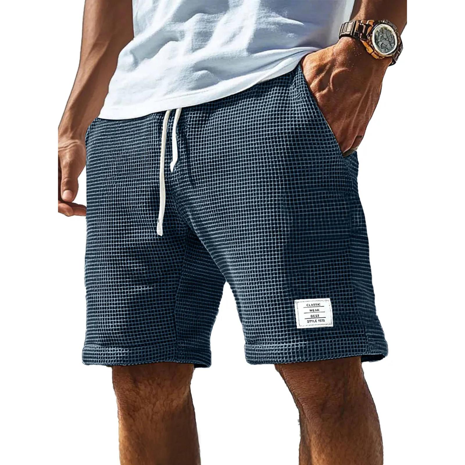 

Men s Linen Four Seasons Thin Breathable Cargo Multi,pocket Loose Casual Wide Leg Pants XL синій