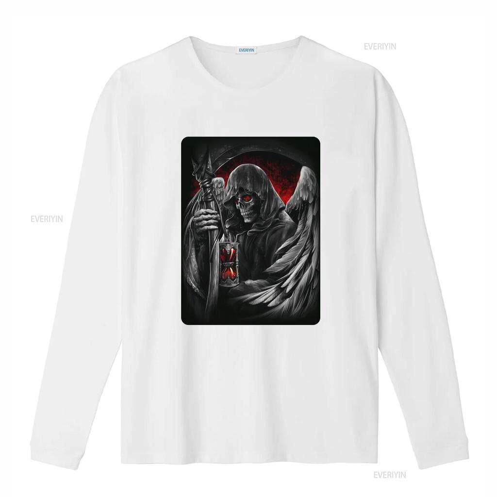 The Grim Reaper With a Scythe T Shirt Demon Skull Biker Gothic Heavy Metal vintage Washed Stylish Top For Everyday Wear fashion
