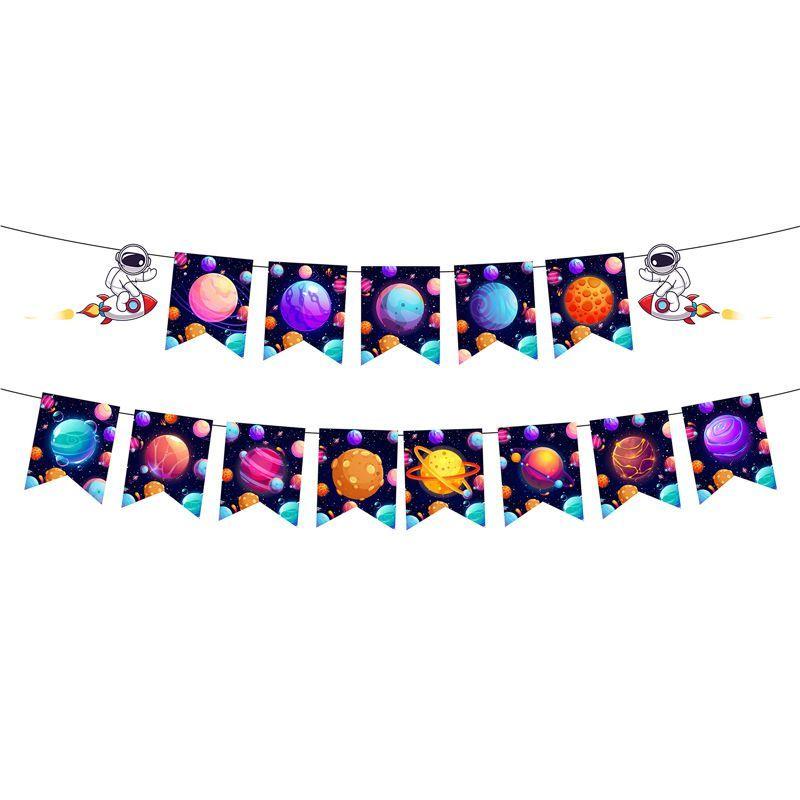 Space Planet Astronaut Theme Party Set, Paper Plates, Tablecloths, Tableware, Children's Birthday Party Scene Decoration Supplies