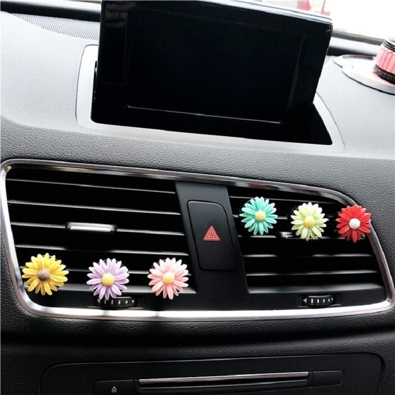 Colorful Resin Daisy Car Perfume Clip Decorative And Fragrant Air Vent Scent Diffuser