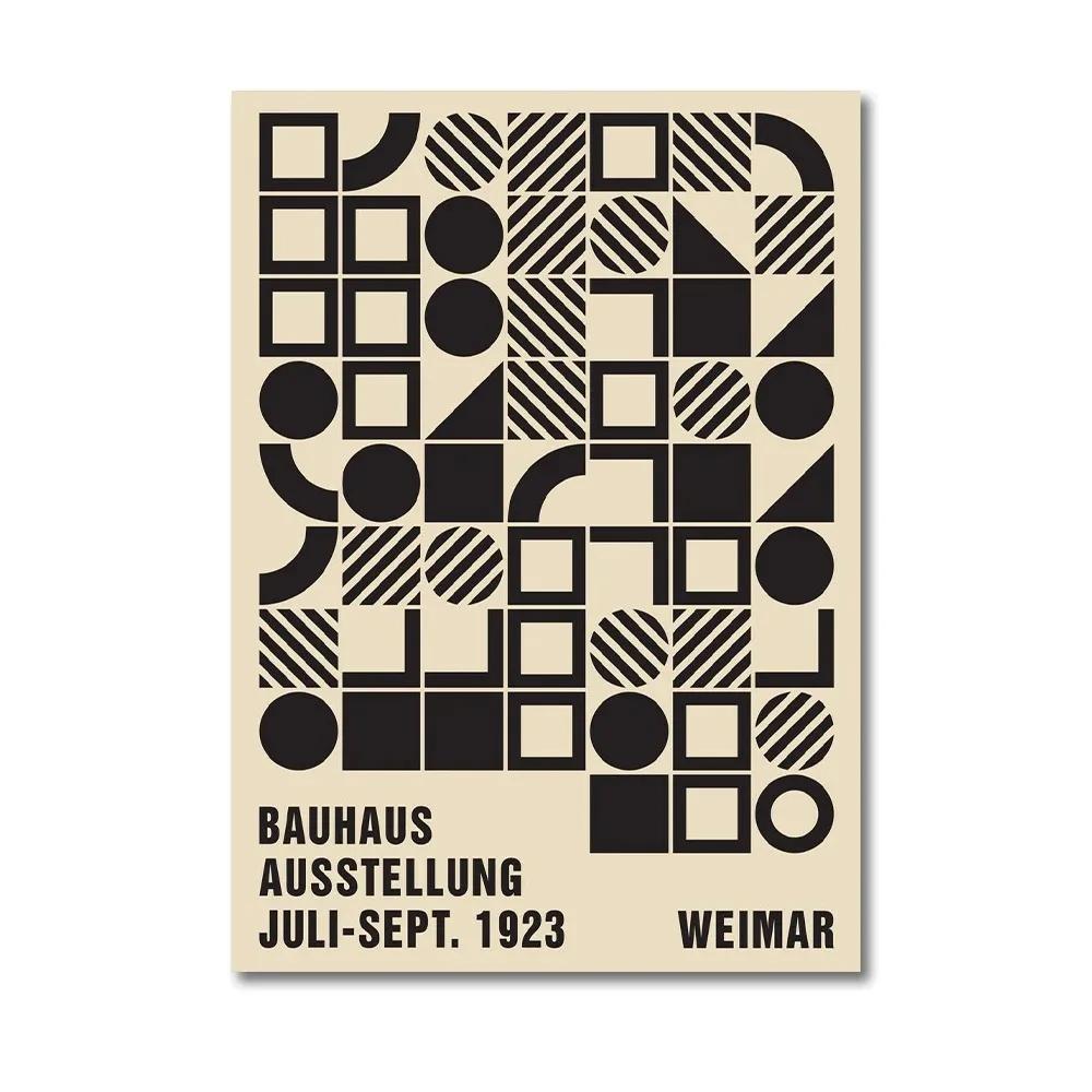 Bauhaus Contemporary Canvas Painting Abstract Geometric Line Pictures Wall Art Decorative Posters Prints for Living Room Home