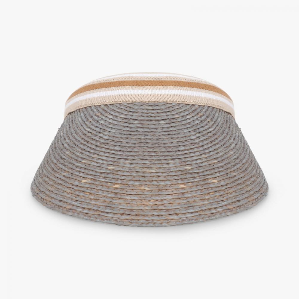 Helen Kaminski Bianca Eclipse Melange Nuga Stripe Visor Sun Cap Hat50265